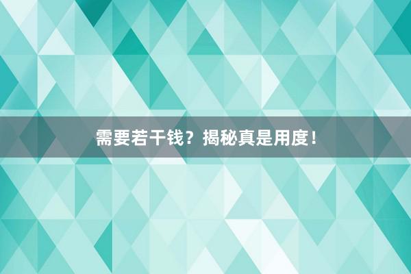 需要若干钱？揭秘真是用度！